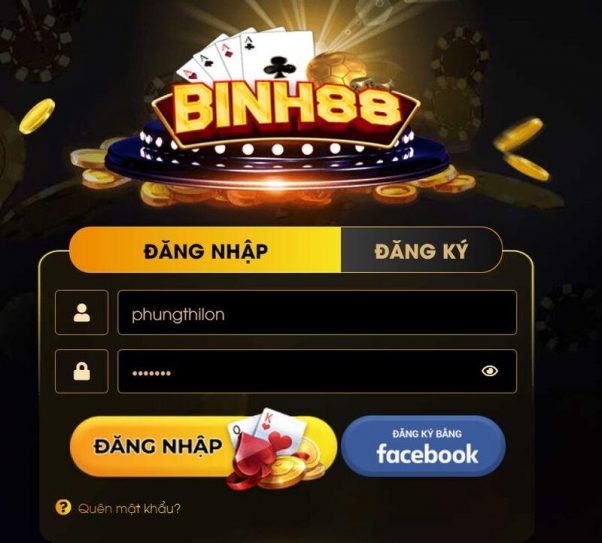 Đăng nhập tài khoản Binh88 để tham gia chơi game